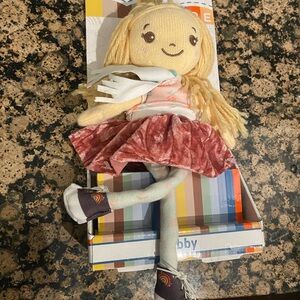 Plush Rag Doll in Pink Velvet Skirt - Kids Toys 0 plus  New